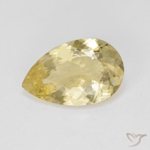 3.20ct 天然 薄いゴールデンイエロー ゴールドベリル, 洋梨の形, VS-SI