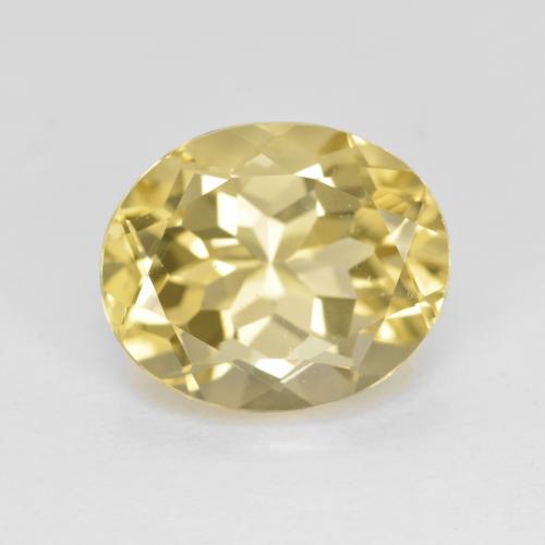 5.20カラットの天然ライトイエローゴールデンベリル（12.1×10 mm・オーバルカット）