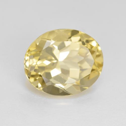 5.20カラットの天然ライトイエローゴールデンベリル（12.1×10 mm・オーバルカット）