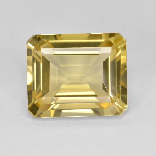 5.42カラットの天然薄いゴールドゴールデンベリル（12.1×10 mm・エメラルドカット）