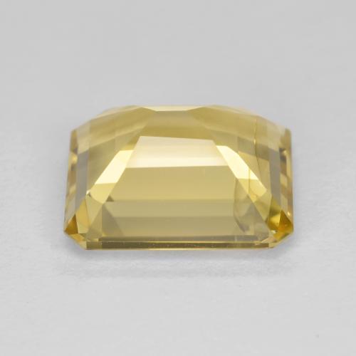 5.42カラットの天然薄いゴールドゴールデンベリル（12.1×10 mm・エメラルドカット）