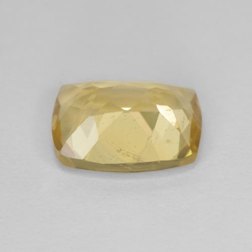 2.87カラットの天然薄いゴールデンイエローゴールデンベリル（10.3×8.1 mm・クッションカット）