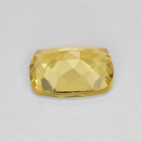1.60カラットの天然ミディアム薄いイエローゴールデンベリル（8.9×7.1 mm・クッションカット）
