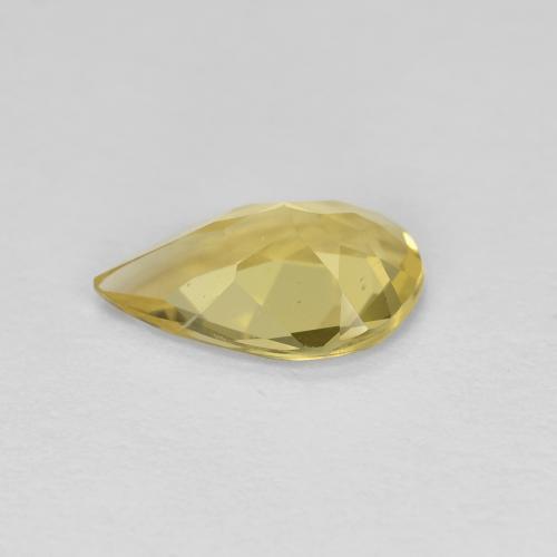 0.79カラットの天然薄いゴールドゴールデンベリル（8.8×5.6 mm・洋梨の形）