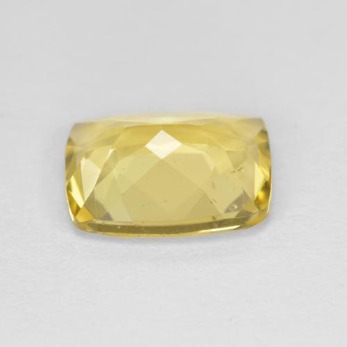 1.87カラットの天然ミディアム薄いイエローゴールデンベリル（9.1×7.2 mm・クッションカット）