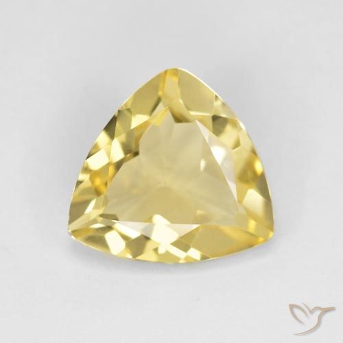 1.72カラットの天然ディジョンイエローゴールデンベリル（9.1×8.6 mm・トリリアント）