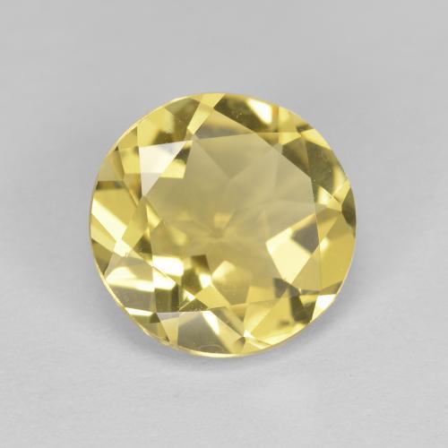 1.60カラットの天然薄いゴールドゴールデンベリル（8.33 mm・ラウンドカット）