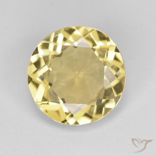 2.09ct 天然 薄いゴールデンイエロー ゴールドベリル, ラウンド, VVS