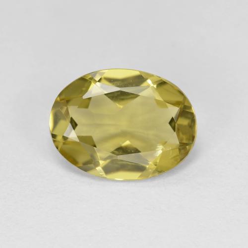 1.55カラットの天然薄いイエローゴールデンベリル（9.3×7 mm・オーバルカット）
