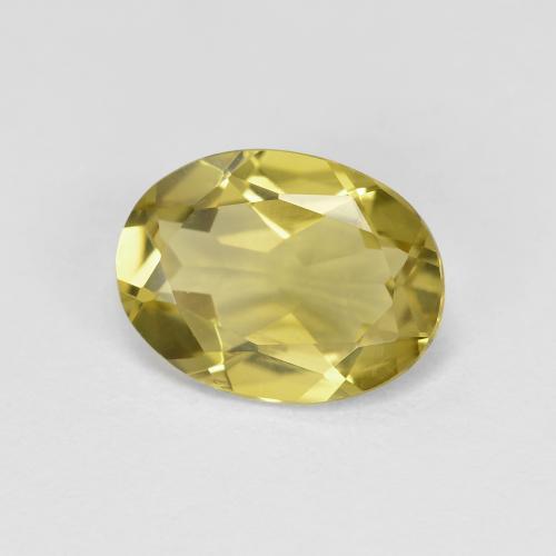 1.55カラットの天然薄いイエローゴールデンベリル（9.3×7 mm・オーバルカット）