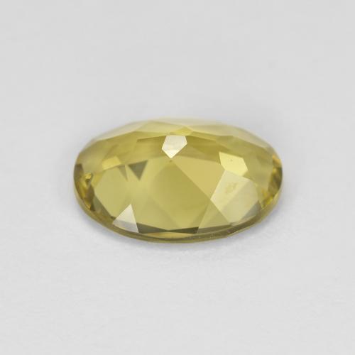 1.55カラットの天然薄いイエローゴールデンベリル（9.3×7 mm・オーバルカット）