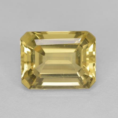 2.45カラットの天然薄いゴールドゴールデンベリル（9.2×7 mm・エメラルドカット）