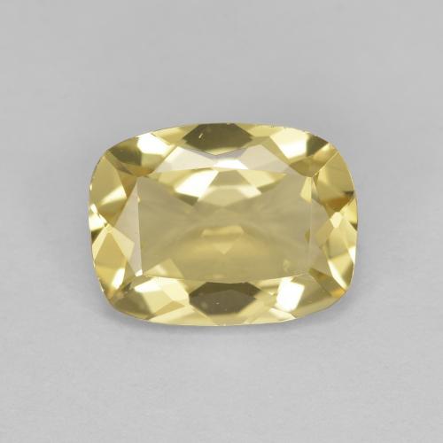 1.54カラットの天然薄いゴールドゴールデンベリル（9×6.8 mm・クッションカット）
