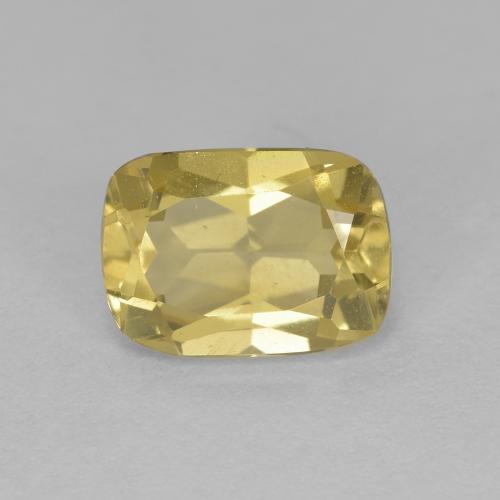 1.28カラットの天然黄金色の黄色ゴールデンベリル（7.9×5.7 mm・クッションカット）