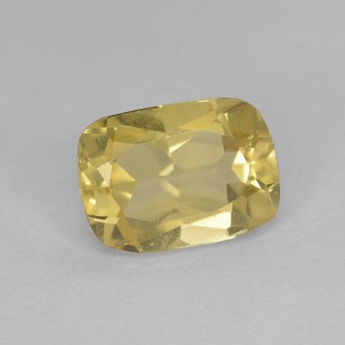 1.28カラットの天然黄金色の黄色ゴールデンベリル（7.9×5.7 mm・クッションカット）