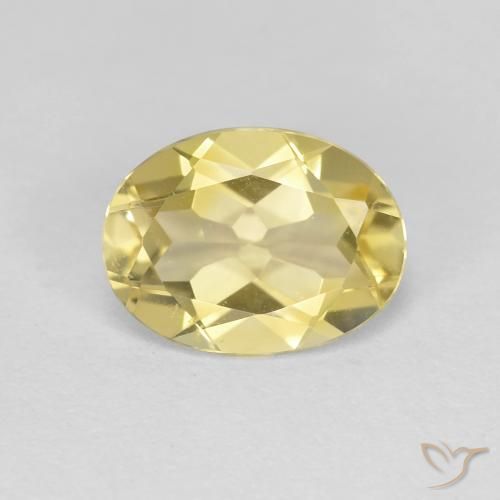 1.52ct 天然 ミディアム薄いイエロー ゴールドベリル, 楕円形, VS