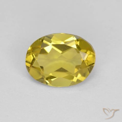 1.14ct 天然 ミディアム薄いイエロー ゴールドベリル, 楕円形, VVS-VS