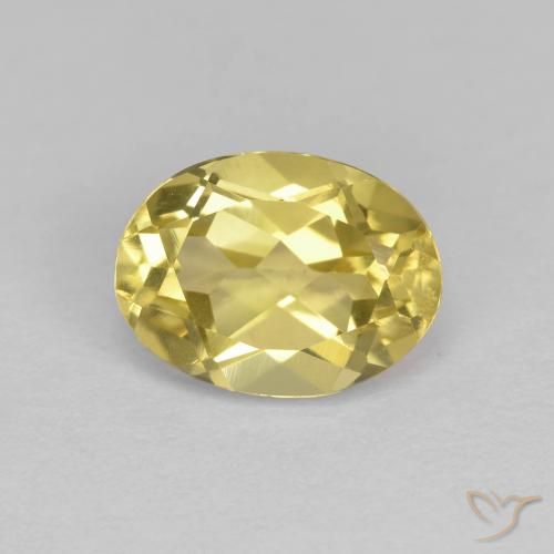 1.37ct 天然 マスタードイエロー ゴールドベリル, 楕円形, VVS-VS