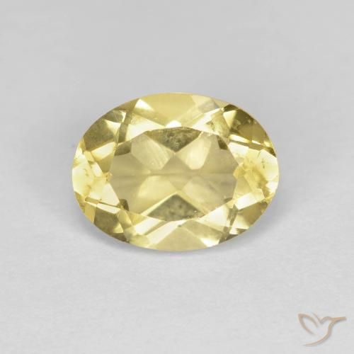 1.38ct 天然 薄いアーシーイエロー ゴールドベリル, 楕円形, VS