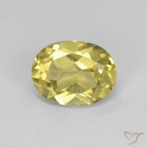 1.29ct 天然 ライトイエロー ゴールドベリル, 楕円形, VS