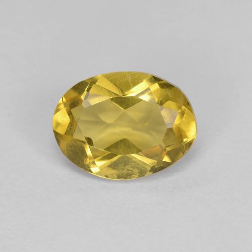 1.10カラットの天然深い黄色ゴールデンベリル（8×6 mm・オーバルカット）