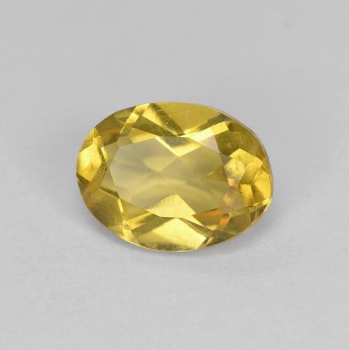 1.10カラットの天然深い黄色ゴールデンベリル（8×6 mm・オーバルカット）
