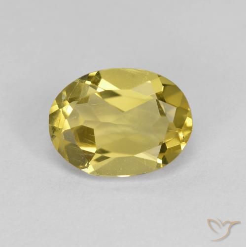 1.25ct 天然 ミディアムイエロー ゴールドベリル, 楕円形, VS