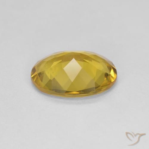 1.84カラットの天然深い黄色ゴールデンベリル（10.2×7.8 mm・オーバルカット）