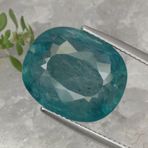 13.98ct 天然 ミディアムブルーグリーン グランディデライト, 楕円形, SI