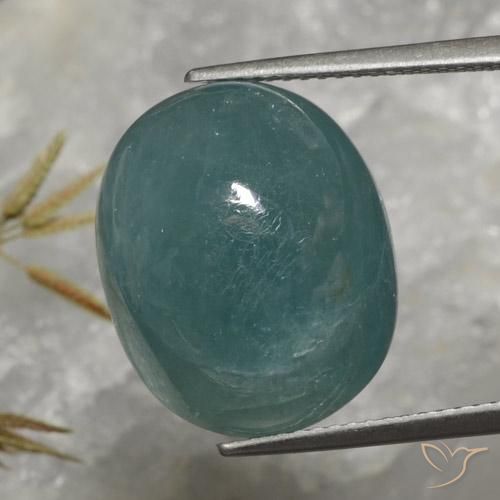 19.52ct 天然 ディープブルーグリーン グランディデライト, 楕円形, 半透明