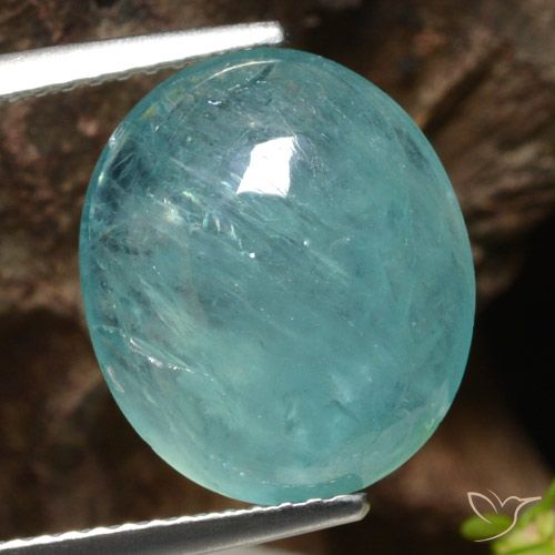 6.41ct 天然 ミディアムダークブルーグリーン グランディデライト, 楕円形, 半透明