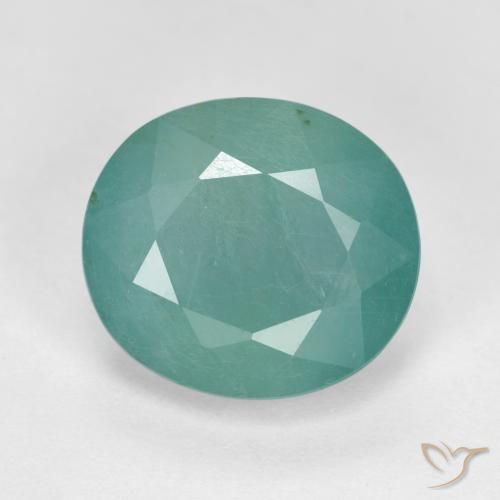 4.97ct 天然 ライトグリーンブルー グランディデライト, 楕円形, SI