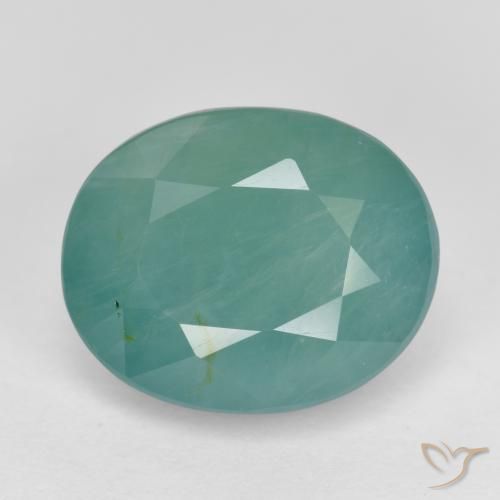 4.83ct 天然 グリーンブルートーン グランディデライト, 楕円形, SI