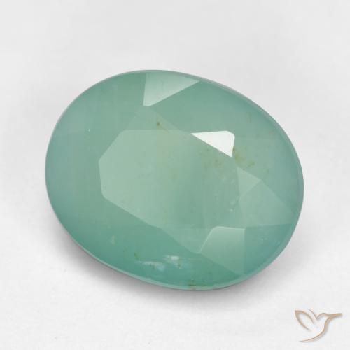 3.04ct 天然 ミディアム青みがかった緑 グランディデライト, 楕円形, SI
