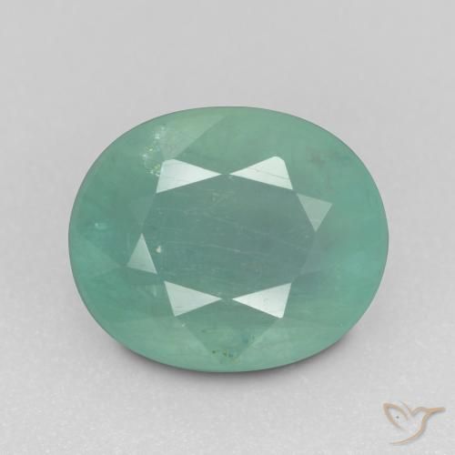 1.64ct 天然 ブルーグリーン グランディデライト, 楕円形, SI