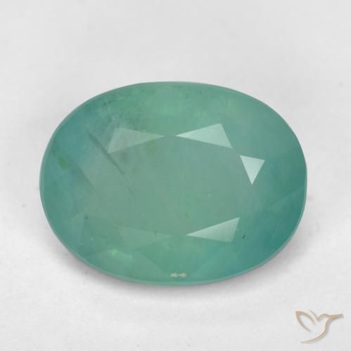 2.58ct 天然 ミディアム青みがかった緑 グランディデライト, 楕円形, SI