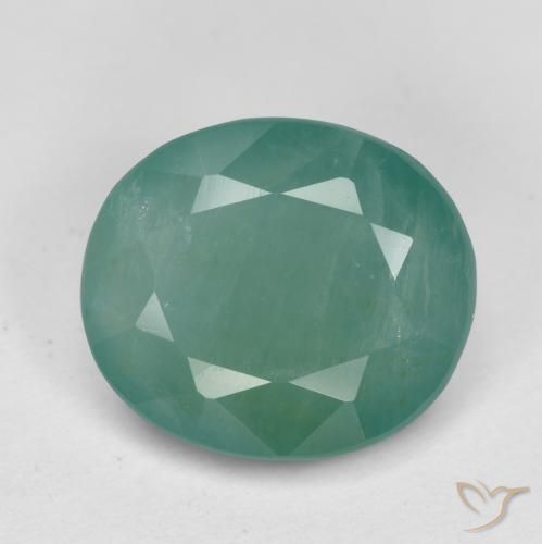 3.53ct 天然 ミディアムグリーンブルー グランディデライト, 楕円形, SI