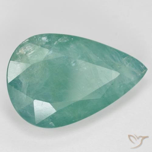 9.80ct 天然 薄いブルーグリーン グランディデライト, 洋梨の形, SI-I1