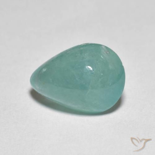 2.86ct 天然 ミディアムグリーンブルー グランディデライト, 洋梨の形, 半透明