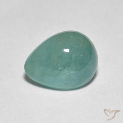 2.12ct 天然 青みがかったグリーン グランディデライト, 洋梨の形, 半透明
