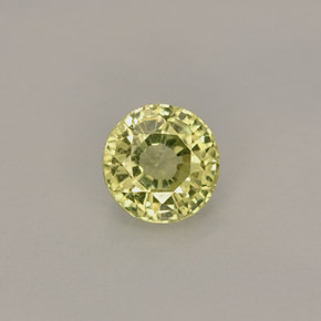 0.50カラットの天然緑がかったゴールドグロッシュラーガーネット（4.54 mm・ラウンドカット）