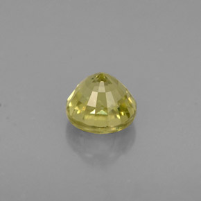 0.75カラットの天然緑がかったゴールドグロッシュラーガーネット（4.88 mm・ラウンドカット）