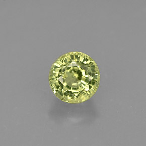0.50カラットの天然ゴールデングリーングロッシュラーガーネット（4.27 mm・ラウンドカット）