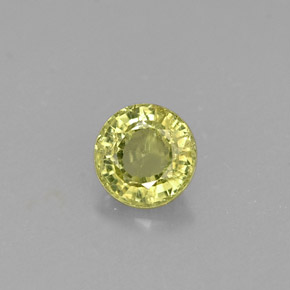0.37カラットの天然ゴールデングリーングロッシュラーガーネット（4.28 mm・ラウンドカット）