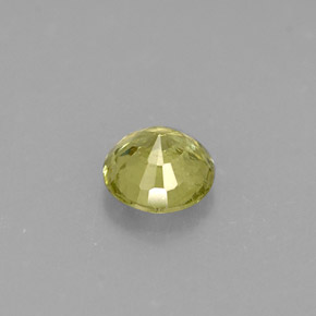 0.37カラットの天然ゴールデングリーングロッシュラーガーネット（4.28 mm・ラウンドカット）