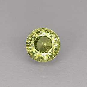 0.46カラットの天然ゴールデングリーングロッシュラーガーネット（4.60 mm・ラウンドカット）