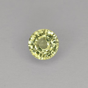 0.35カラットの天然ゴールデングリーングロッシュラーガーネット（4.21 mm・ラウンドカット）