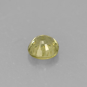 0.46カラットの天然ゴールデングリーングロッシュラーガーネット（4.34 mm・ラウンドカット）