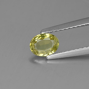 0.45カラットの天然ライムグリーングロッシュラーガーネット（5.7×4.4 mm・オーバルカット）