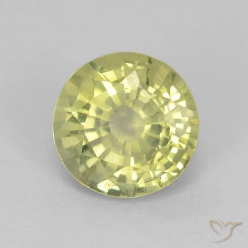 0.65ct 天然 ミディアム薄いイエロー グロッシュラライトガーネット, ラウンド, VVS-VS